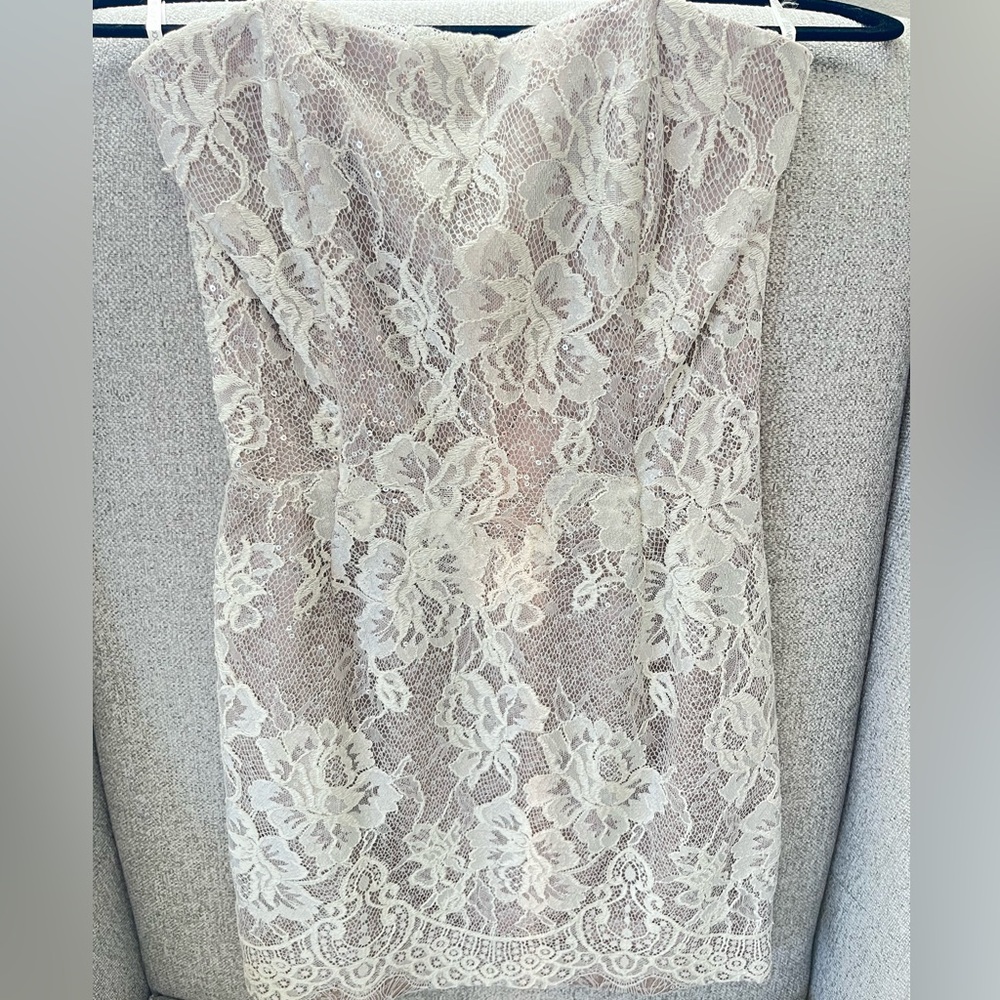 Elegant Lace Strapless Dress